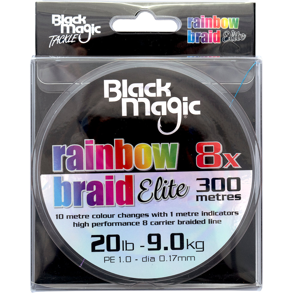 Black Magic Rainbow Braid Elite 20Lb 300m