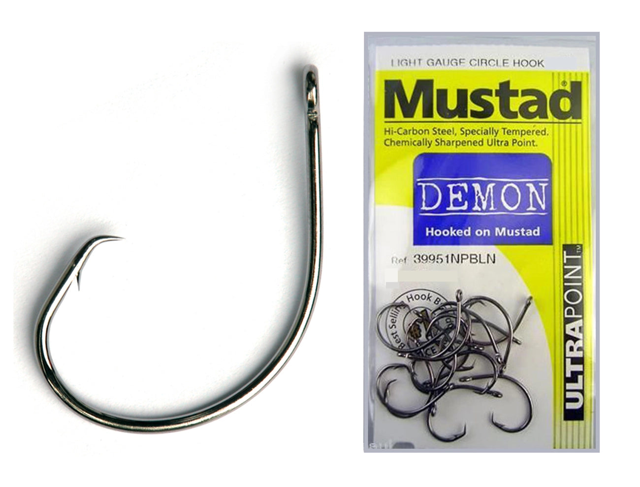 Mustad Hooks Light Gauge Demon Circle Qty 7