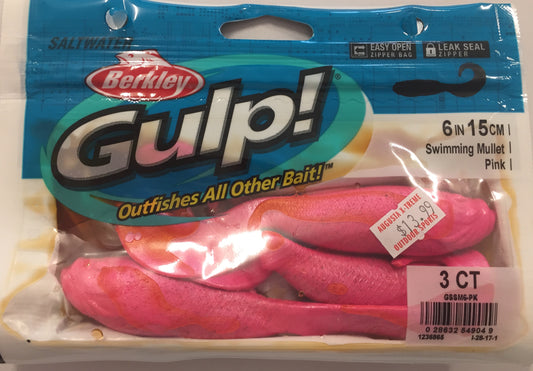 Gulp Swimming Mullet 6in/15cm Pink