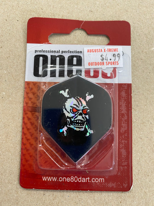 One80 Dart Flights Skull Black