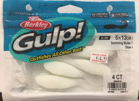 Berkley Gulp Swimming Mullet Glow 5in/13cm