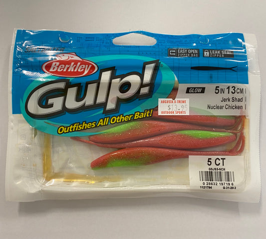 Gulp 5" 13cm Jerk Shad Nuclear Chicken