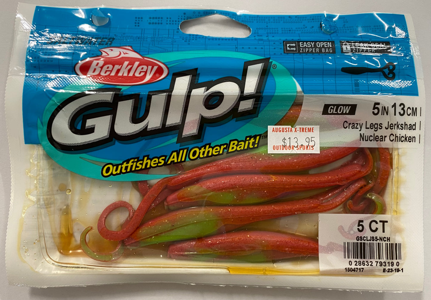 Gulp Crazy Legs Jerk Shad 5" 13cm Nuclear Chicken