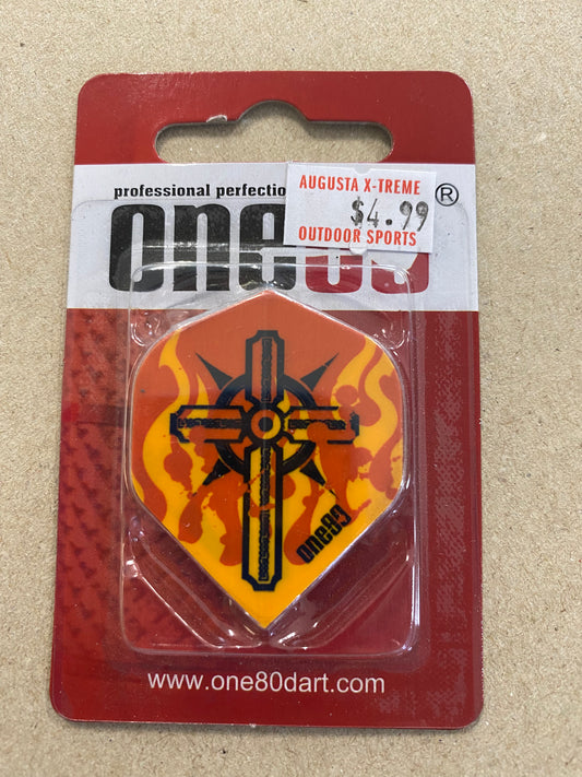 One80 Dart Flights Gladiator Cross and Flames