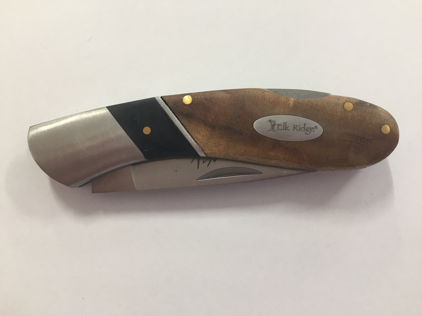 Elk Ridge Deer Scene Wood Pocket Knife