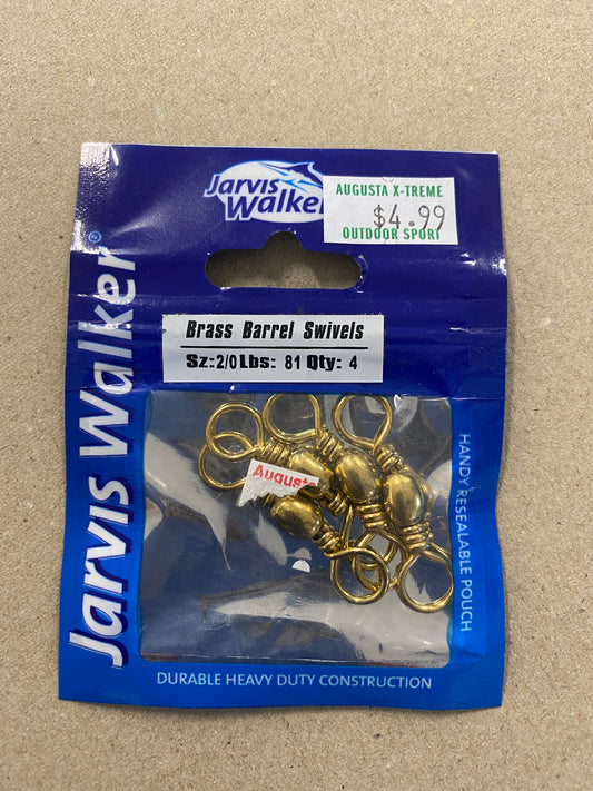 Jarvis Walker Brass Barrel Swivels Size 2/0 Qty 4