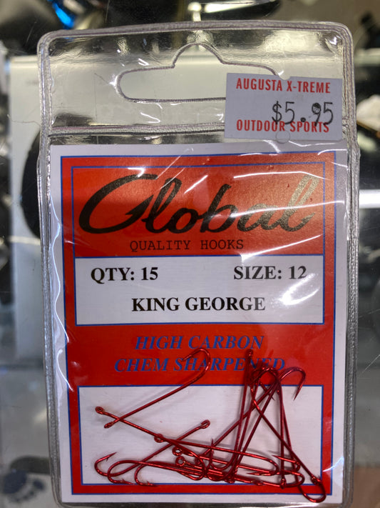 Global Hooks King George Sz 12 Qty 15 Chemically Sharpened