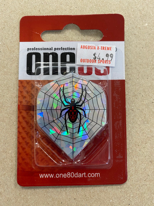 One80 Dart Flights Spider Silver