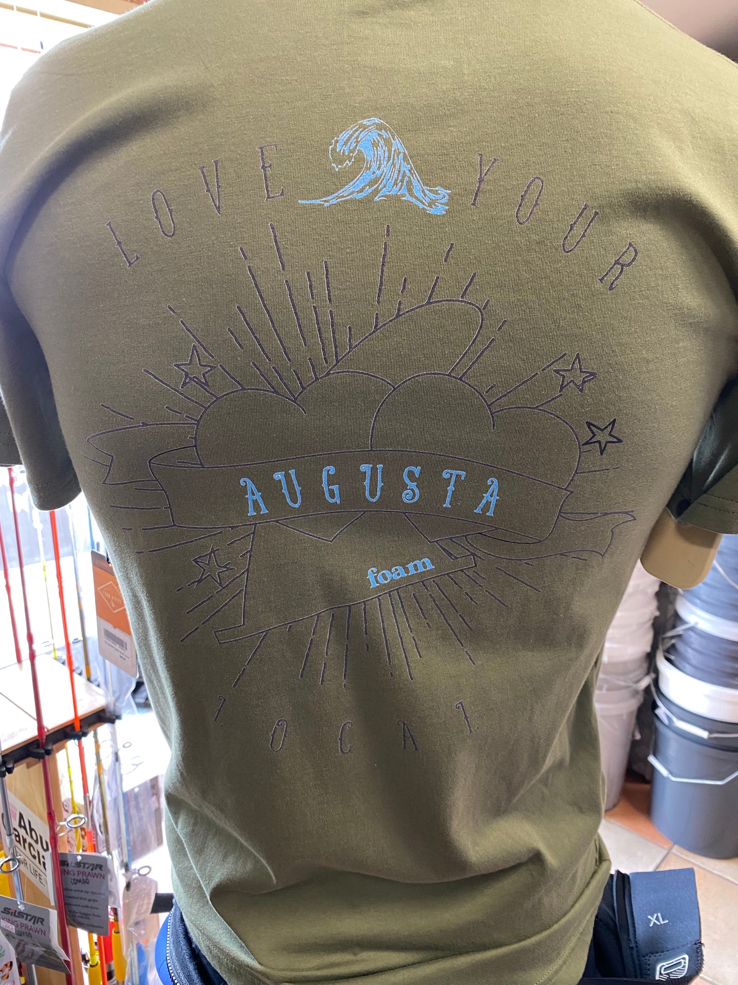 Unisex Augusta T Shirt Small Military Love Your Local