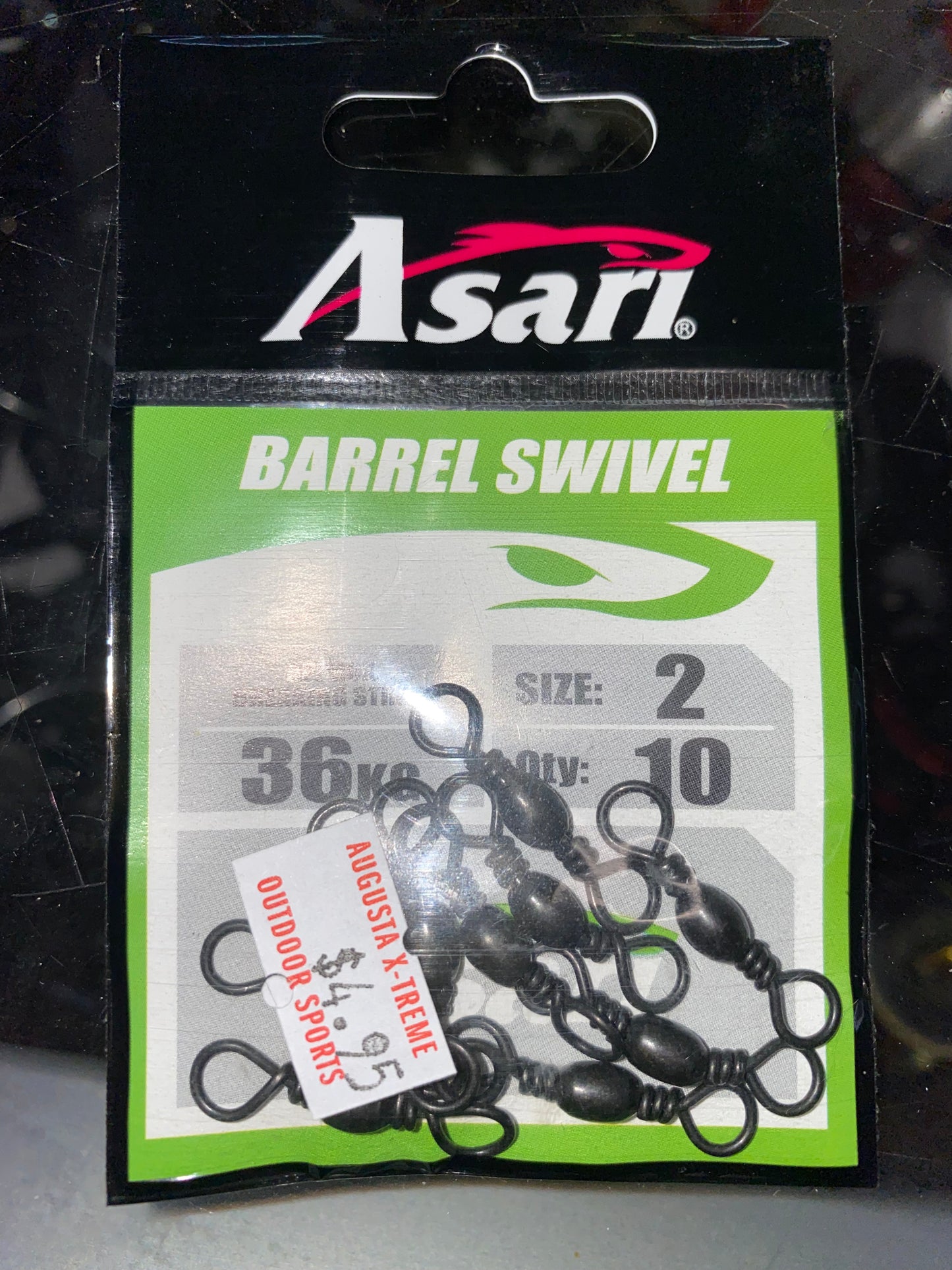 Asari Swivels Barrel Black Size 2 Qty 10