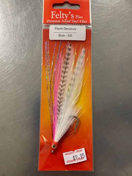 Felty's Flies Flash Deciever Hot Pink/White Size 3/0