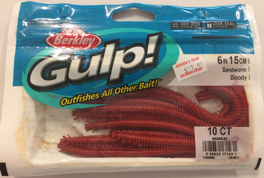 Gulp Sandworm Bloody 6in/15cm