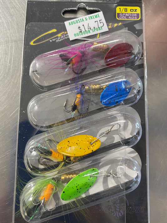 Black Angus Colour Spin Lures 4pk 1/8oz