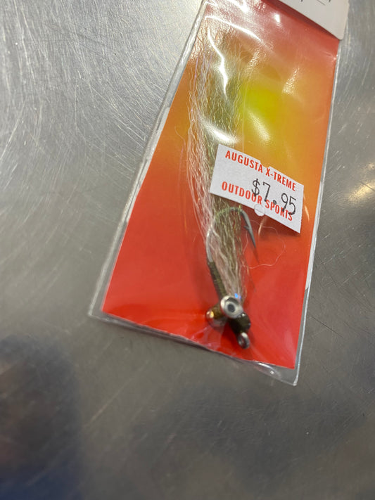 Felty's Flies Flashtail Clouser Lure Olive/White Size 1
