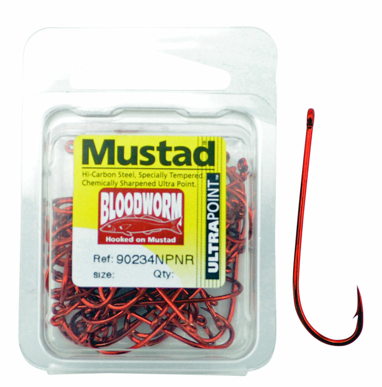 Mustad Hook Bloodworm Sz 2 Qty 50